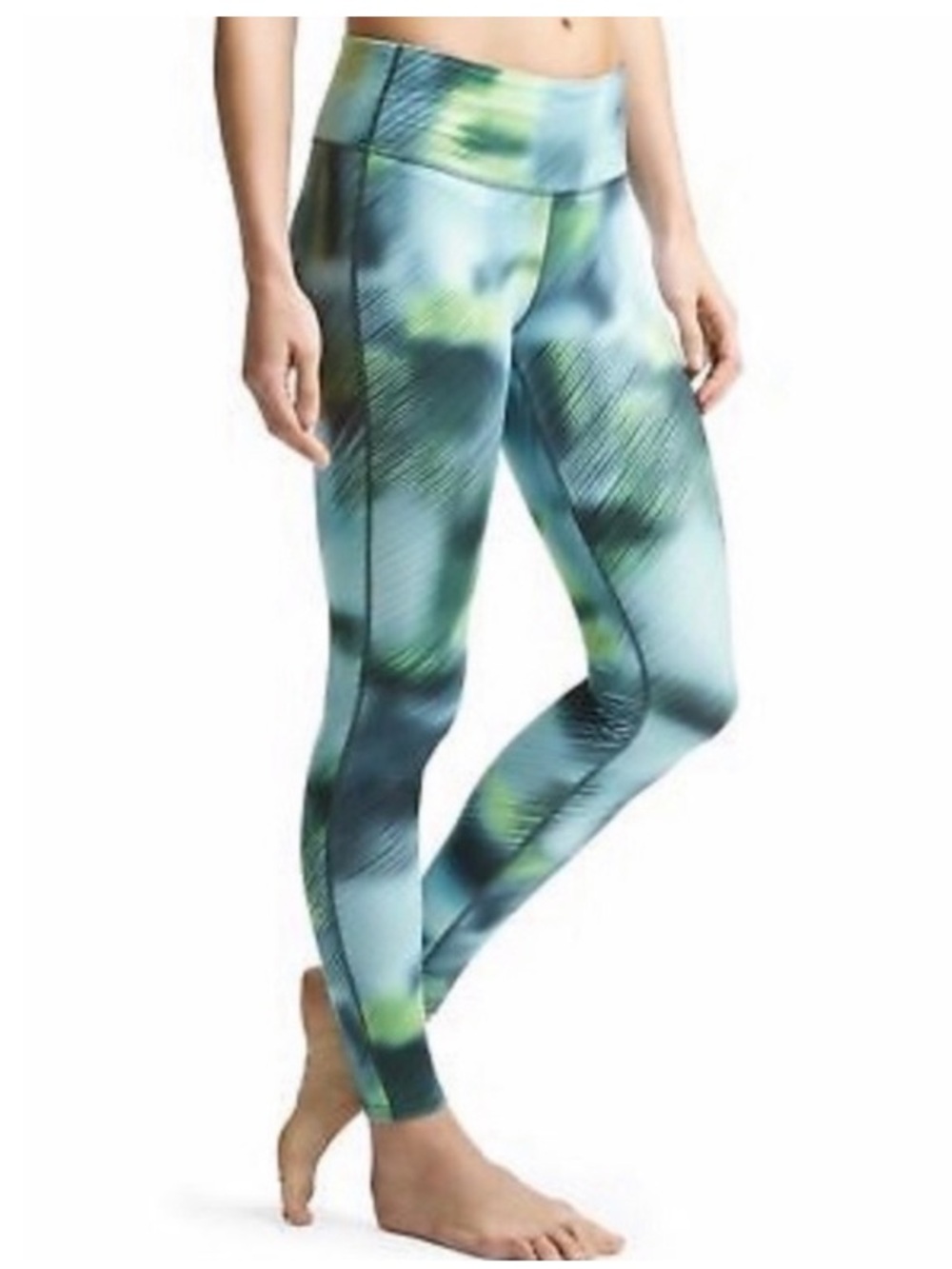 Athleta performance leggings sz S like new Alpine Chaturanga print